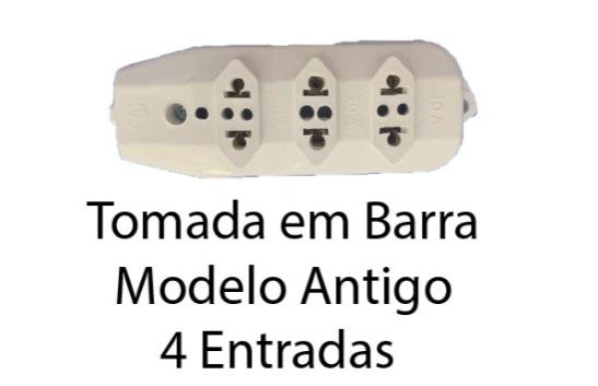 TOMADA EM BARRA PADRAO ANTIGO 4 TOMADAS