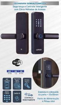 FECHADURA SEMI AUTOMATICA WIFI 22X160-PRETO