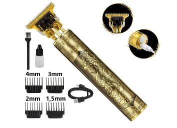 MAQUINA ACABAMENTO PROF.CABELO-BARBA SEM FIO DRAGON DOURADO