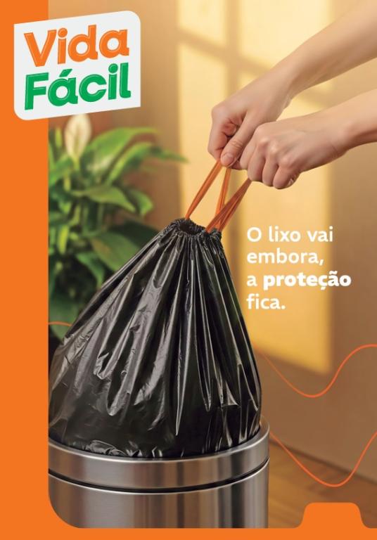 SACO PARA LIXO C/ ALCA VIDA FACIL 50L  ROLO C/ 30 UN