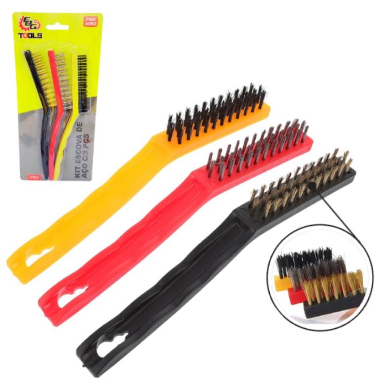 ESCOVA AÇO 3 PÇ-MULTIUSO