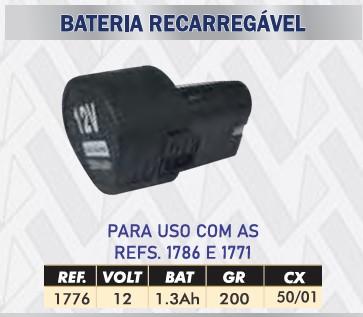 BATERIA RECARREGÁVEL 12V 1.3Ah P/ REF. 1786/1771 - 100/1