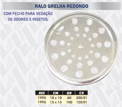 RALO GRELHA REDONDO 10X10CM INOX LOTUS