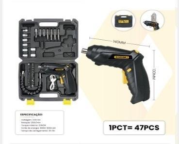 PARAFUSADEIRA CHAVE DE FENDA ELETRICA USO HOBBY 47 PEÇAS 3.6V COM MALETA