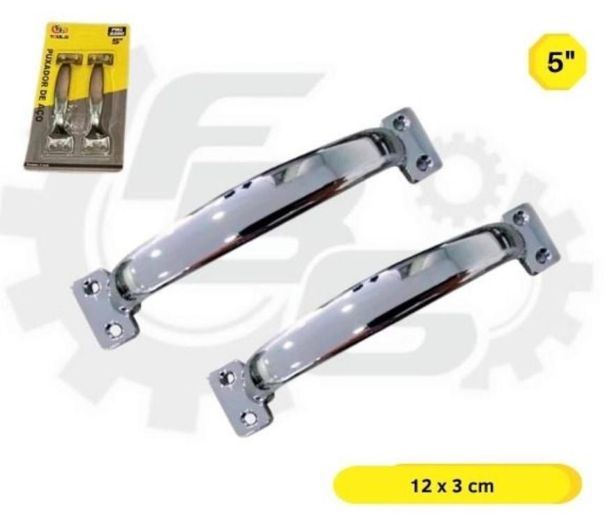 PUXADOR DE AÇO ALÇA CHAPA 5'' C/ 2 -  2X48
