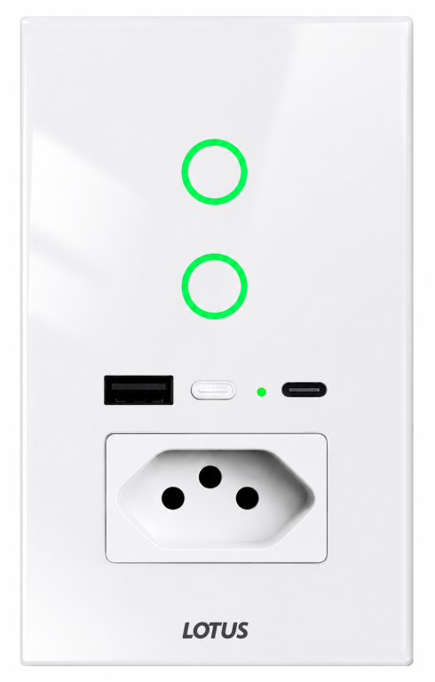 INTERRUPTOR WIFI 2 BOTÕES 1 SOQUETE - BRANCO