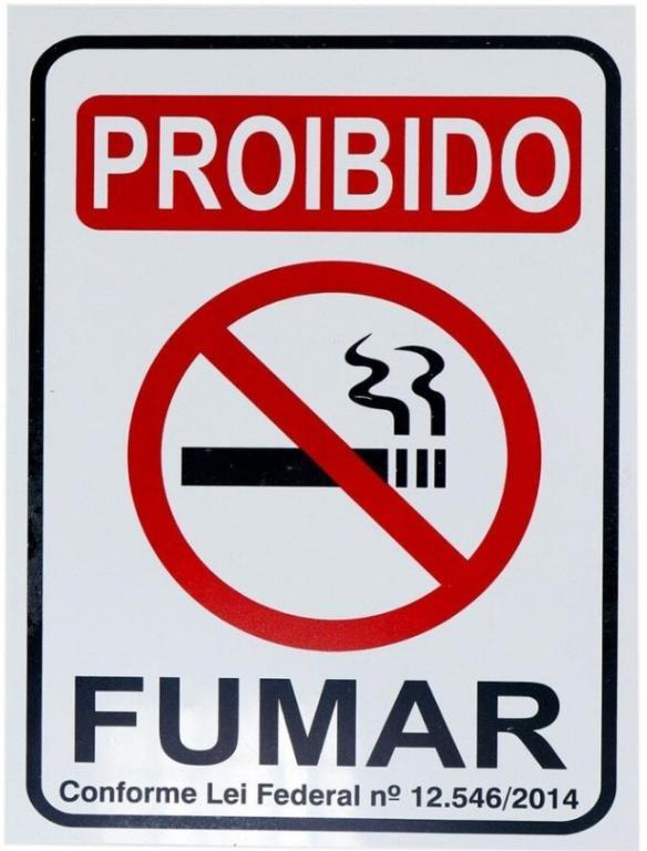 PLACA SINALIZAÇÃO 20X15 PROBIDO FUMAR