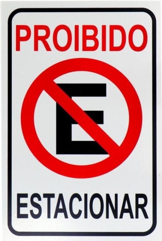 PLACA SINALIZACAO PROBIDO ESTACIONAR
