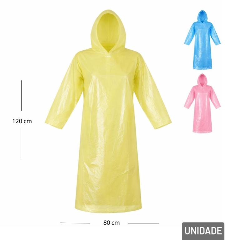 CAPA DE CHUVA ADULTO PLASTICO DESCARTAVEL