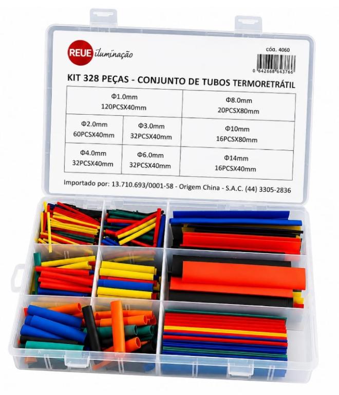 KIT BOX TERMO RETRATIL 328 PEÇAS  CORES