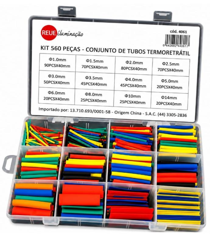 KIT BOX TERMO RETRATIL 560 PEÇAS CORES