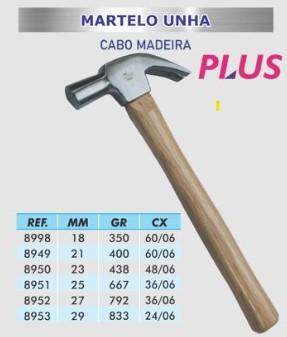 MARTELO UNHA MADEIRA 29MM 833G - 24/6