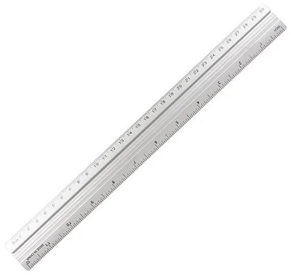 REGUA DE ALUMINIO DE 30CM (EMBALAGEM NEUTRA)