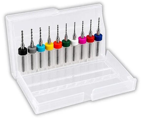 JOGO 10 MICRO BROCAS 0,3MM A 1,2MM PARA MICRO RETIFICA