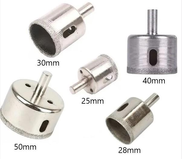 JOGO COM 5 BROCAS DIAMANTADAS 25-50MM CERAMICA VIDRO PISO (EMBALAGEM NEUTRA)