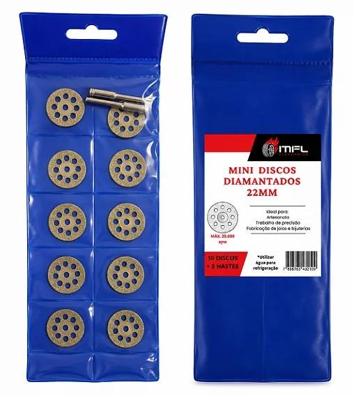 JOGO MINI MINI DISCOS DIAMANTADOS 22MM CORTE MICRO RETIFICA