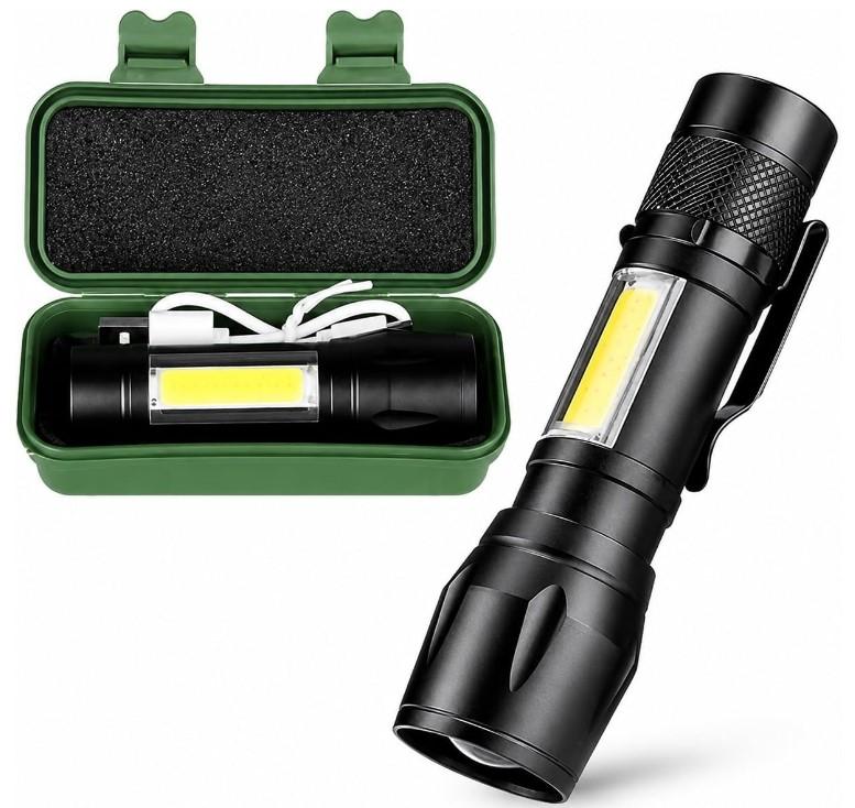 LANTERNA MINI LED SUPER FORTE RECAR.USB ZOOM AJUST.COMPACTA BW