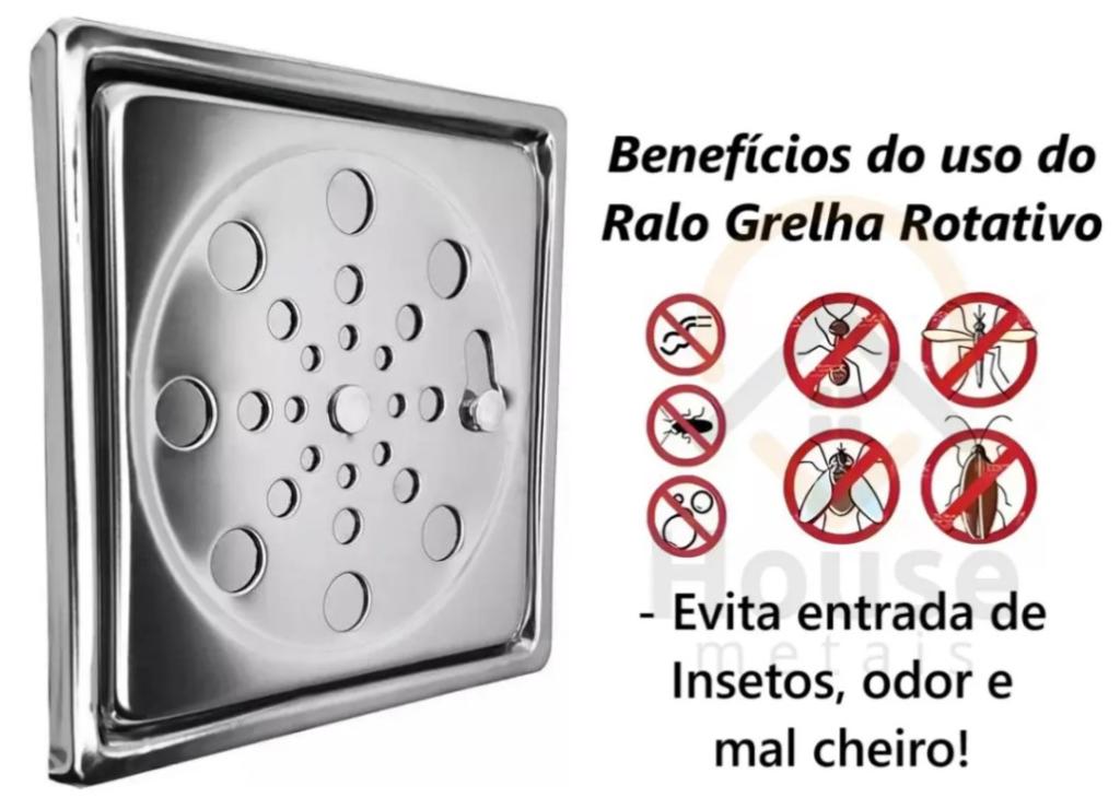 RALO QUADRADO INOX 10X10 COM FECHAMENTO