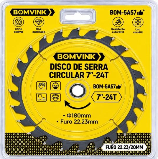 DISCO DE SERRA CIRCULAR 180 MM 24 DENTES BOMVINK