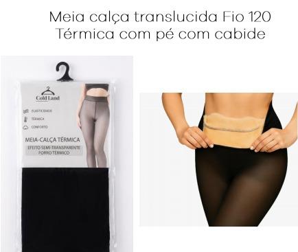 T - Meia Calça Translúlida Fio 120 _ Térmica com Pé + Cabide Pac c/ 24 UN.