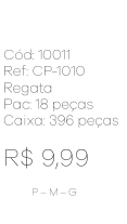M - Regata Fem. Bordado Arabesco Ref: CP-1010 Pac c/ 36 UN Diversas Cores.