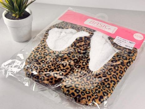P - Pantufa Fem. Onça Basic+ Ref: 104-WOMEN-B Pac c/ 24 UN.