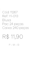 M - Blusa Fem. Estampa Onça Clássica Ref: YI-013 Pac c/ 24 UN Diversas Cores.