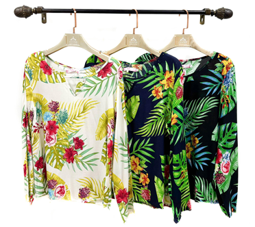 J - Blusa Fem. Ref: ZY902 Pac c/ 24 UN Diversas Cores.