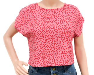M - Blusa Fem. Cropped Estampa Poá Ref: SFO20071 Pac c/ 24 UN Diversas Cores.