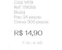 J - Blusa Fem. Ref: 179059 Pac c/ 24 UN Diversas Cores.