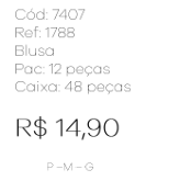 J - Blusa Fem. Ref: 1788 Pac c/ 24 UN Diversos Cores.