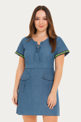 N - Vestido Jeans Casual Ref: A192 Pac c/ 24 UN Diversas Cores.