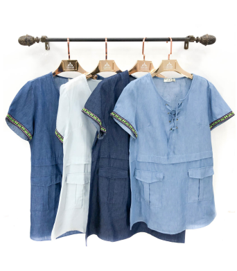 N - Vestido Jeans Casual Ref: A192 Pac c/ 24 UN Diversas Cores.