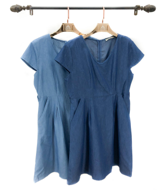 N - Vestido Curto Jeans Ref: A184 Pac c/ 24 UN Diversas Cores.