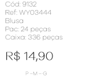 J - Blusa Fem. Ref: WY03444 Pac c/24 UN Diversas Cores.