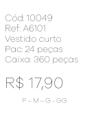 N - Vestido Curto Listrado Navy Ref: A6101 Pac c/ 24 UN Diversas Cores.