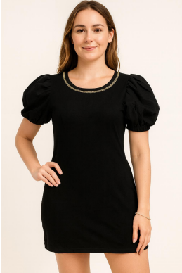 N - Vestido Manga Bufante Elegance Ref: AA1598 Pac c/ 24 UN Diversas Cores.