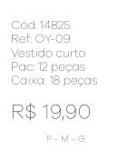 N - Vestido Curto Listrado Decote Trançado Ref: OY-09 Pac c/ 18 UN Diversas Cores.