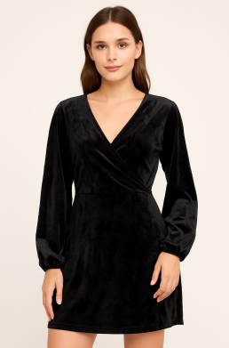 N - Vestido Curto Veludo Elegance Ref: A183 Pac c/ 24 UN Diversas Cores.