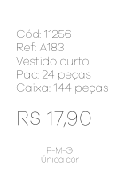 N - Vestido Curto Veludo Elegance Ref: A183 Pac c/ 24 UN Diversas Cores.