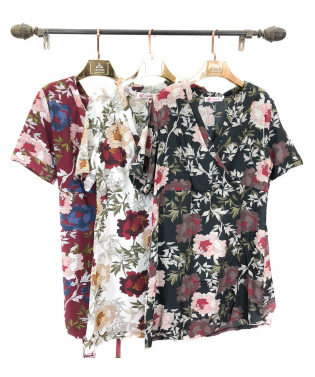 N - Vestido Curto Floral Transpassado Ref: 1773 Pac c/ 24 UN Diversas Cores.