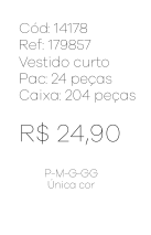 N - Vestido Curto Floral Manga Longa Ref: 179857 Pac c/ 24 UN Diversas Cores.