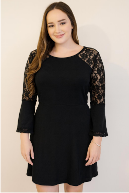 N - Vestido Curto Renda Manga Flare Ref: 1813105 Pac c/ 24 UN Diversas Cores.