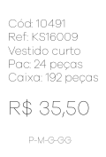 N - Vestido Curto Floral Delicata Ref: KS16009 Pac c/ 24 UN Diversas Cores.