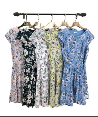 N - Vestido Curto Floral Primavera Ref: 176 Pac c/ 24 UN Diversas Cores.