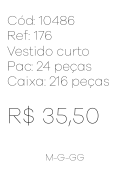 N - Vestido Curto Floral Primavera Ref: 176 Pac c/ 24 UN Diversas Cores.