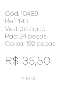 N - Vestido Curto Floral Delicado Ref: 193 Pac c/ 24 UN Diversas Cores.