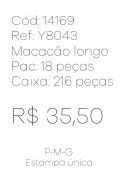 N - Macacão Longo Floral Elegance Ref: Y8043 Pac c/ 36 UN Diversas Cores.