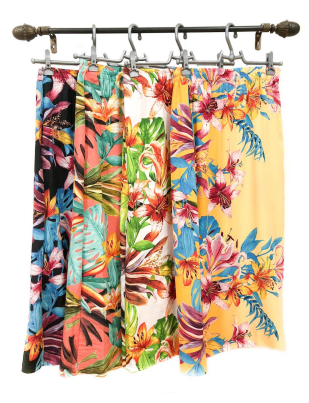 O - Saia Longa Floral Tropical Ref: SF100014B Pac c/ 24 UN Diversas Cores.