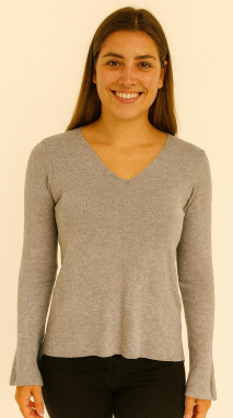 J - Blusa Fem. Modal Decote V Ref: JX041 Pac c/ 24 UN Diversas Cores.